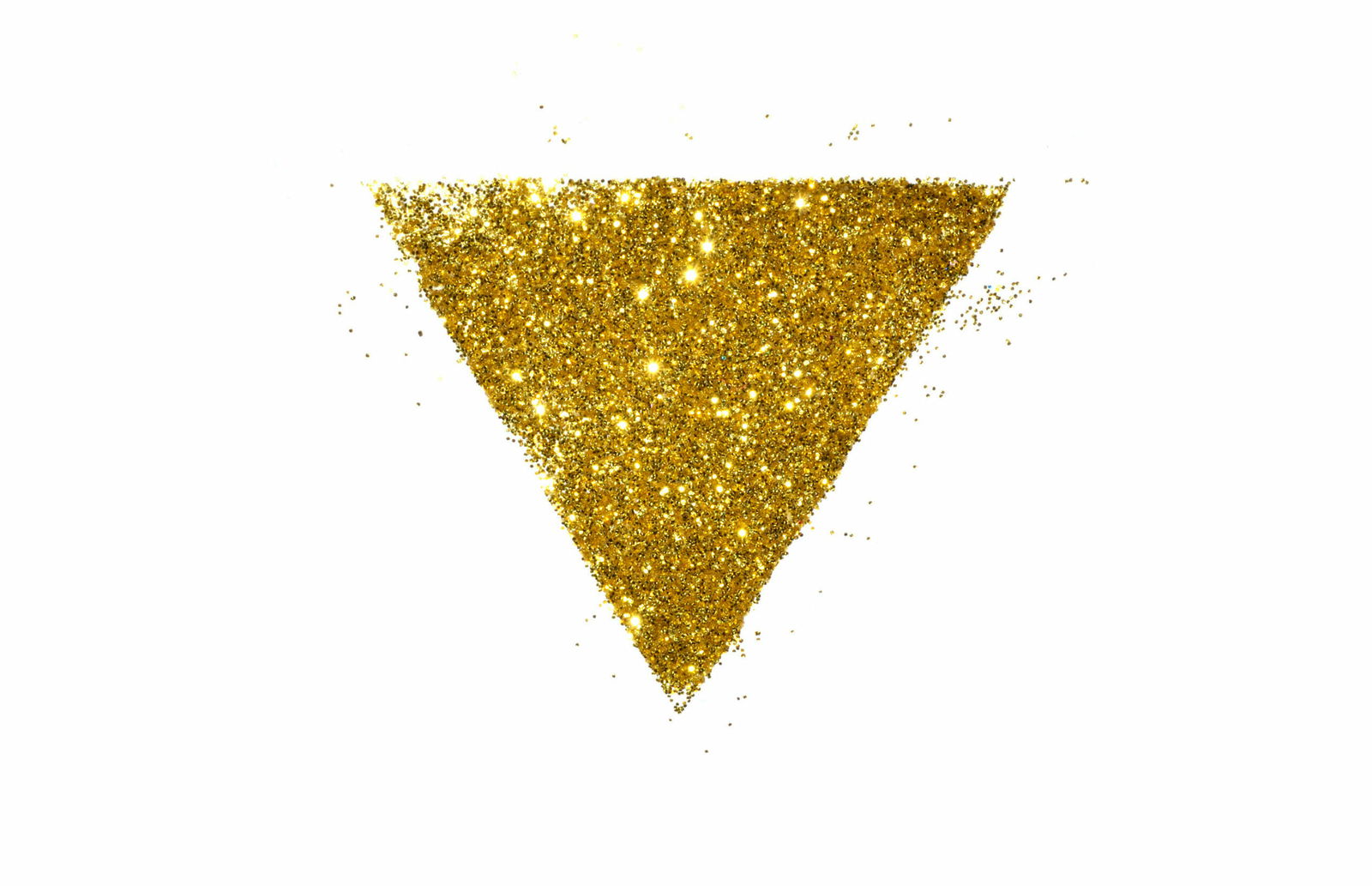 Abstract triangle or pyramid of golden glitter sparkle on white background | Live That Glow How long does a Brazilian wax last?