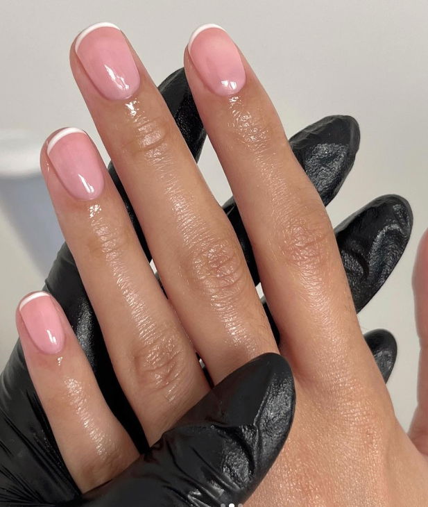 round french tip nails new