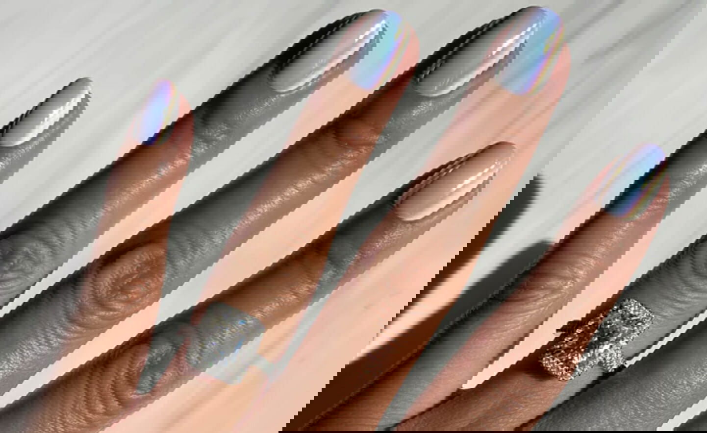 how to do holographic nails press-on nails manicure