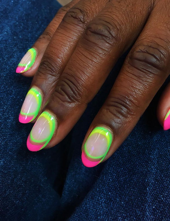 short abstract neon nails jess