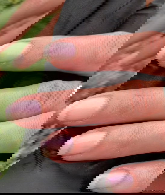 short iridescent french tip nails