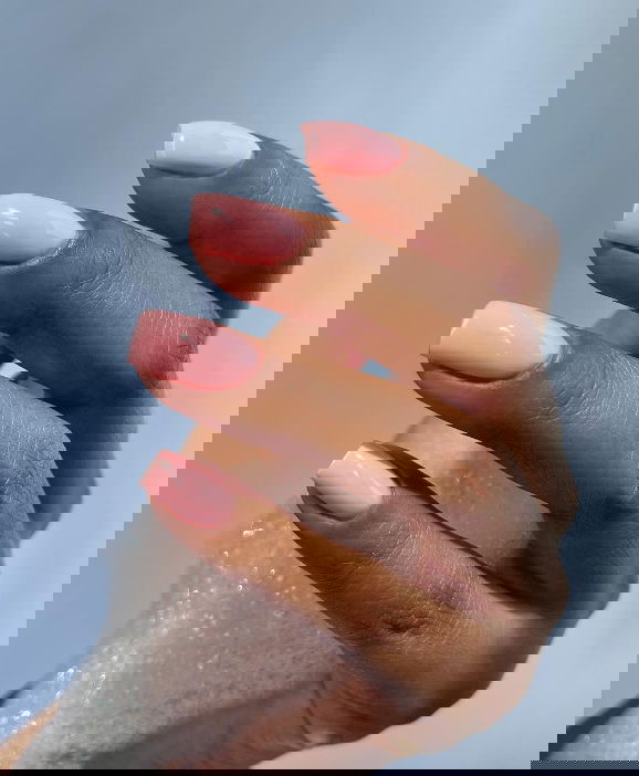 short pink square nails