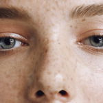 Woman with bushy eyebrows