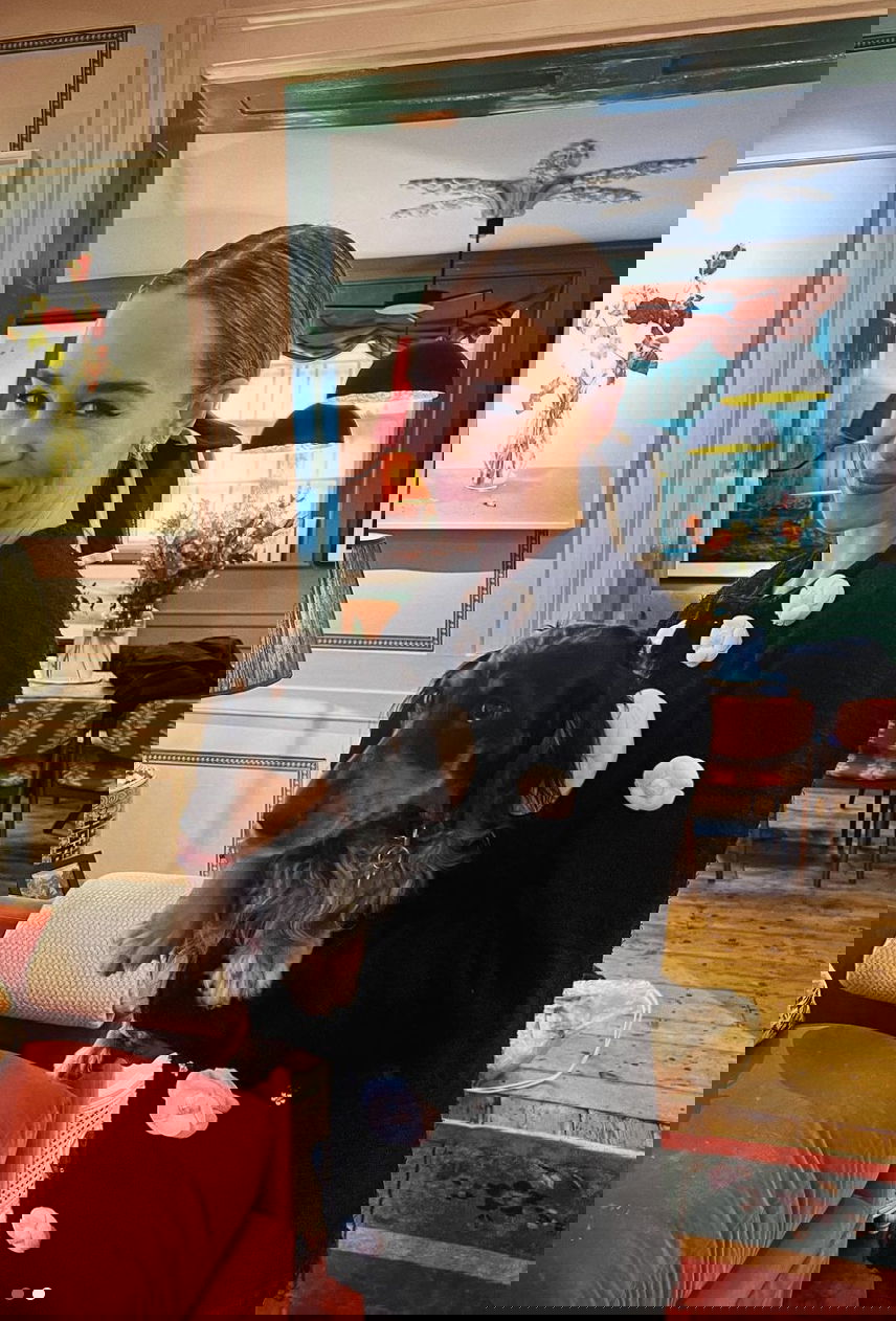 Emilia Clarke with a classic middle parting bun