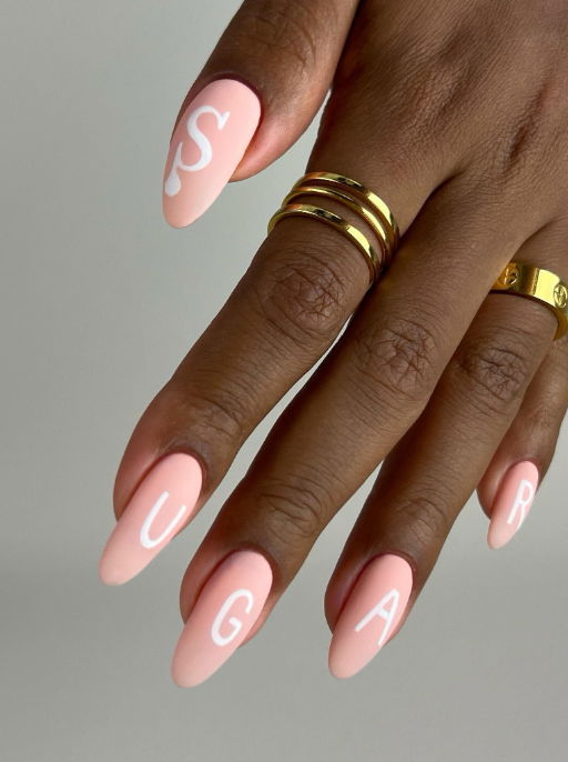 matte baby pink nails