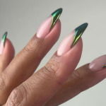 green chrome nails