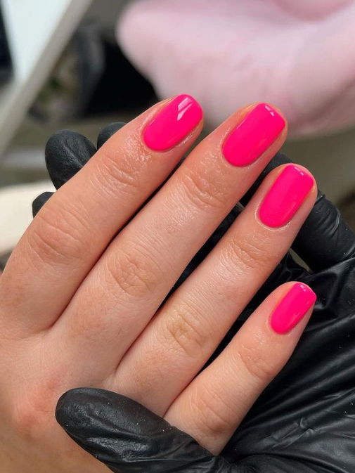 hot pink nails claire
