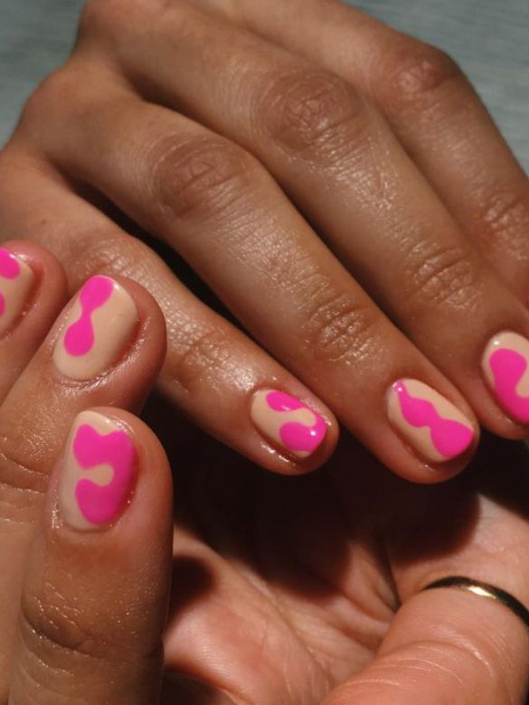 pink and beige lava nails jessyoungnails