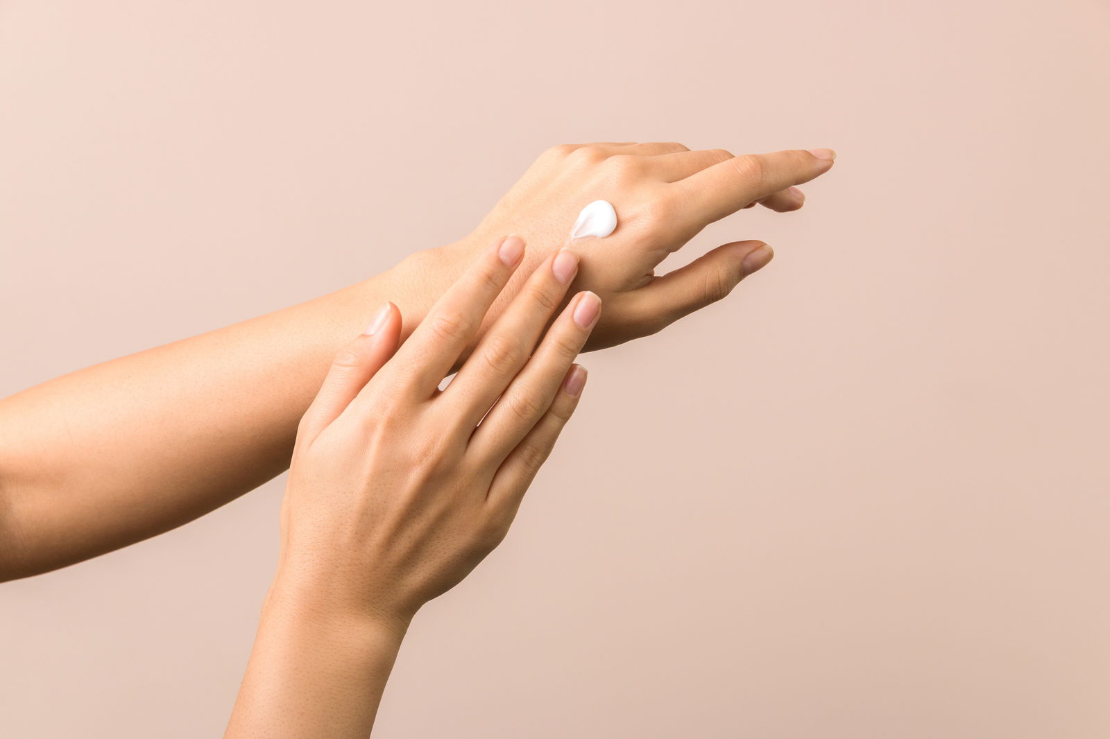 Woman doing a skin allergy test before doing a bleach shampoo