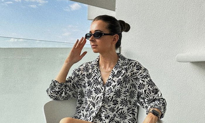 Journalist Grace Day after using an LED face mask