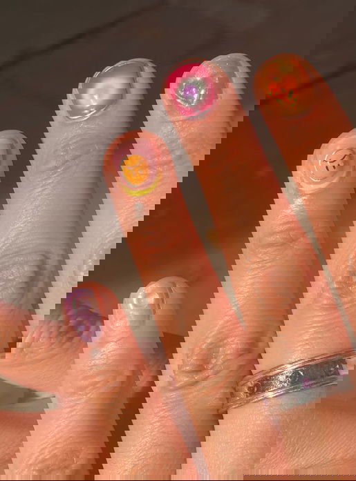 3d smiley face nails