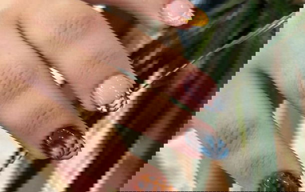 mismatched croc print nails skip the filter