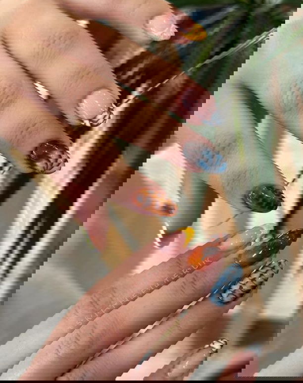 mismatched croc print nails skip the filter