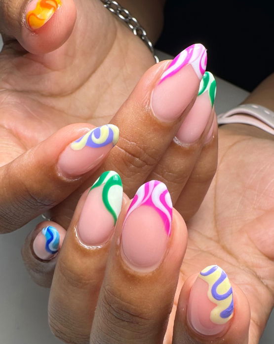 multicoloured swirls