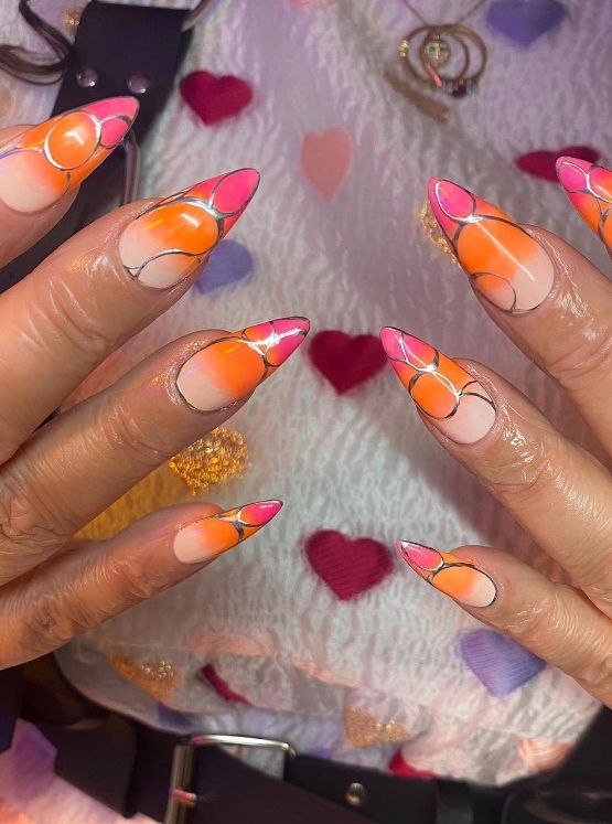 pink and orange ombre