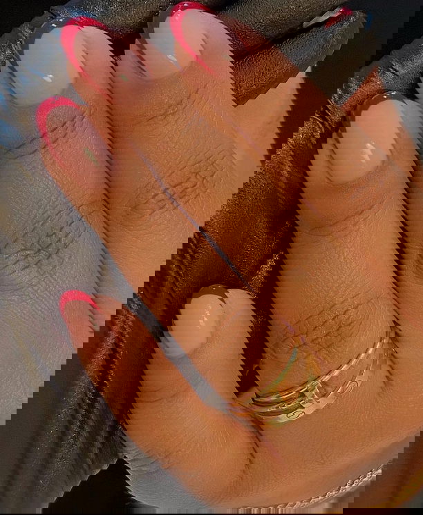 red french tip nails