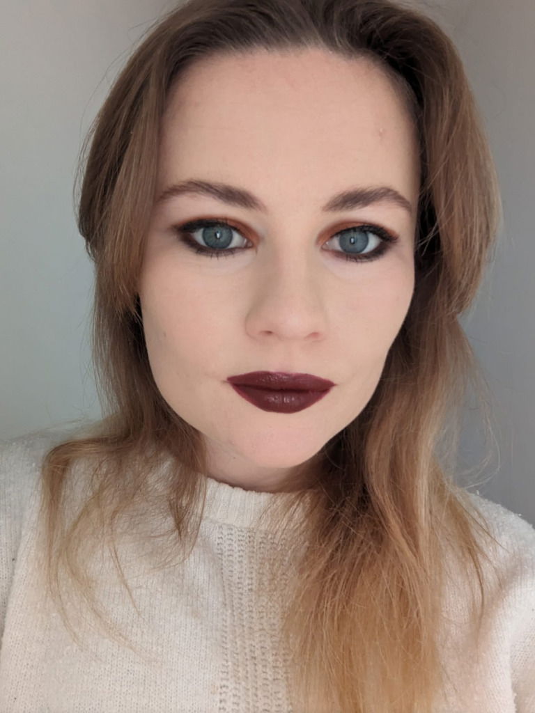 Journalist Shannan Sterne tries dark lipstick with dark eyeshadow