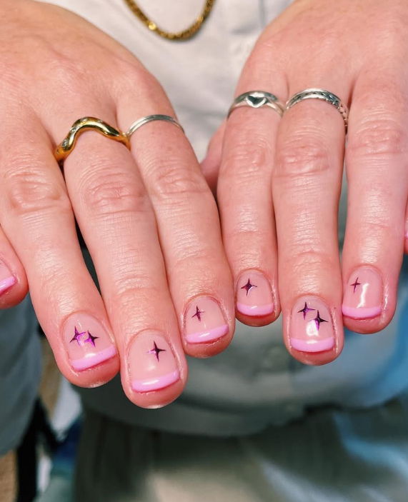 pink french tip nails