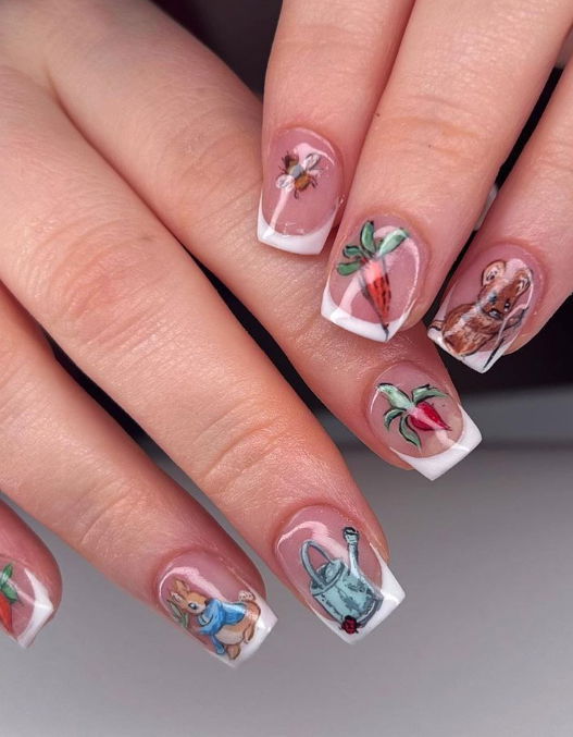 Spring peter rabbit easter nails