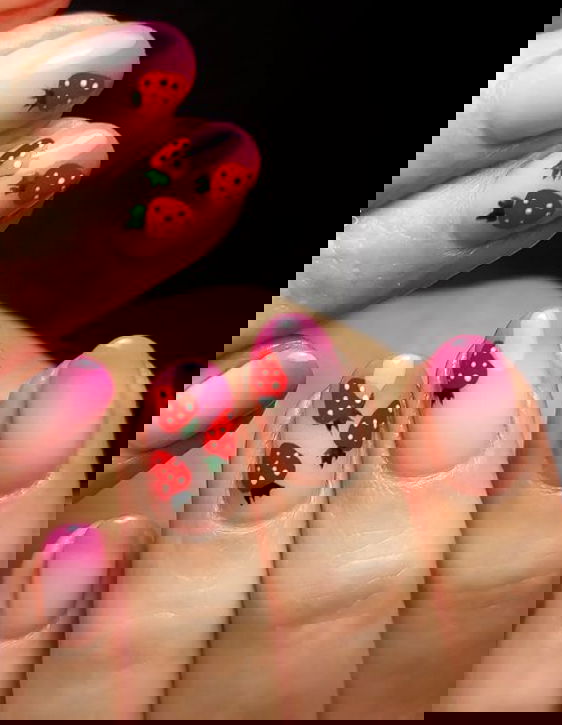 baby pink ombre nails jark