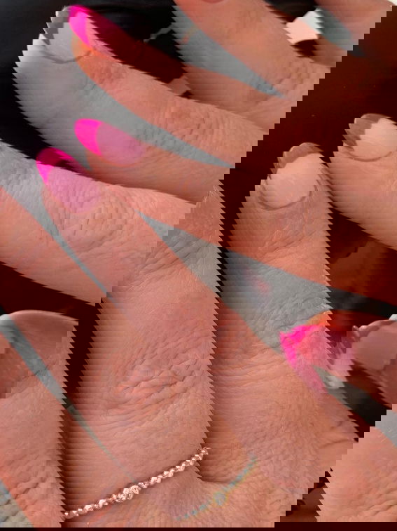 double pink french tip nails