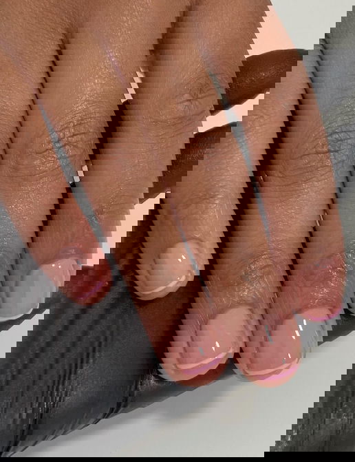 light pink micro french tip nails