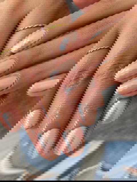 nude chrome spring nails