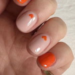 orange valentines nails