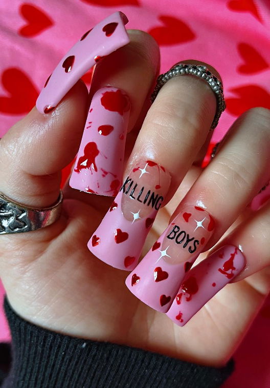 pink chrome french tips