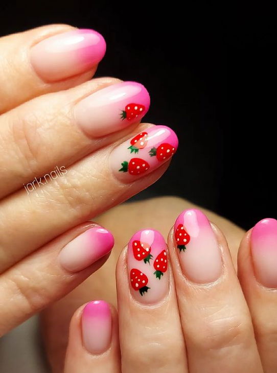 pink ombre french tips