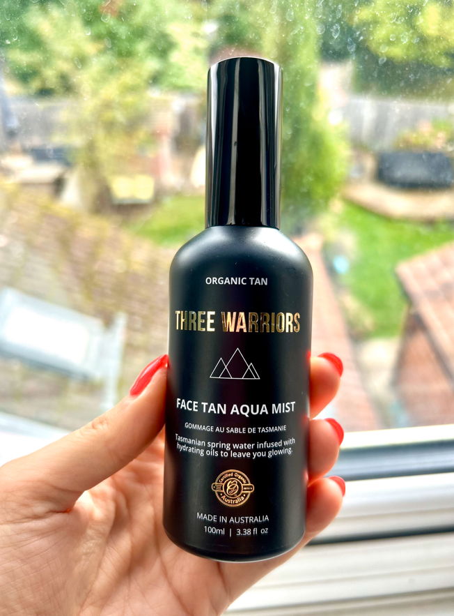 three warriors face tan 