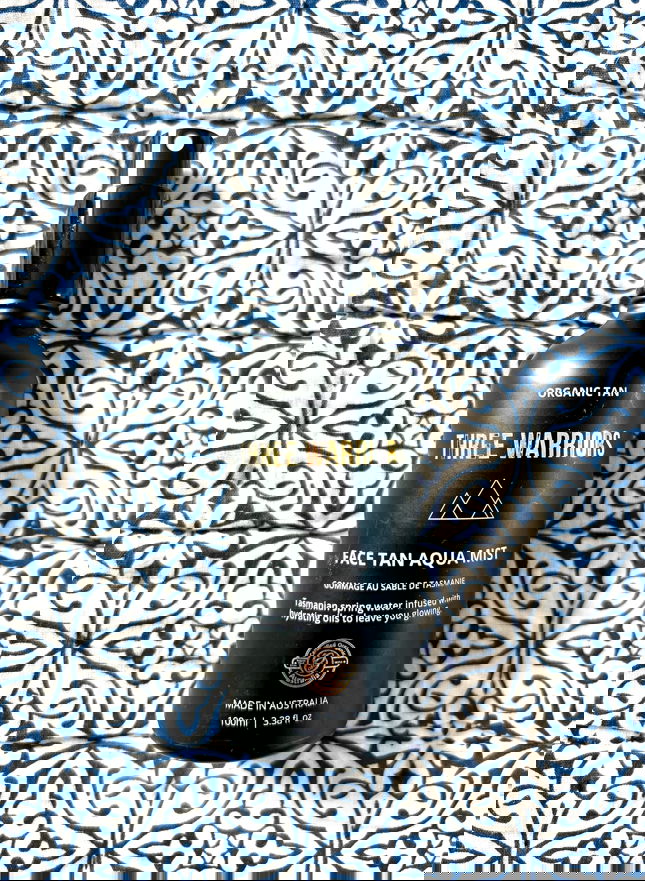 three warriors face tan 