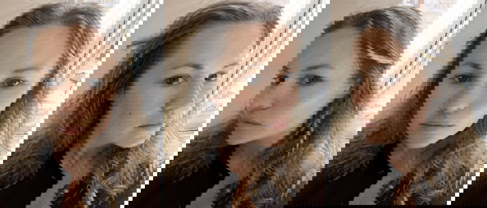 CACI Flex Facial review, face of journalist before the facial