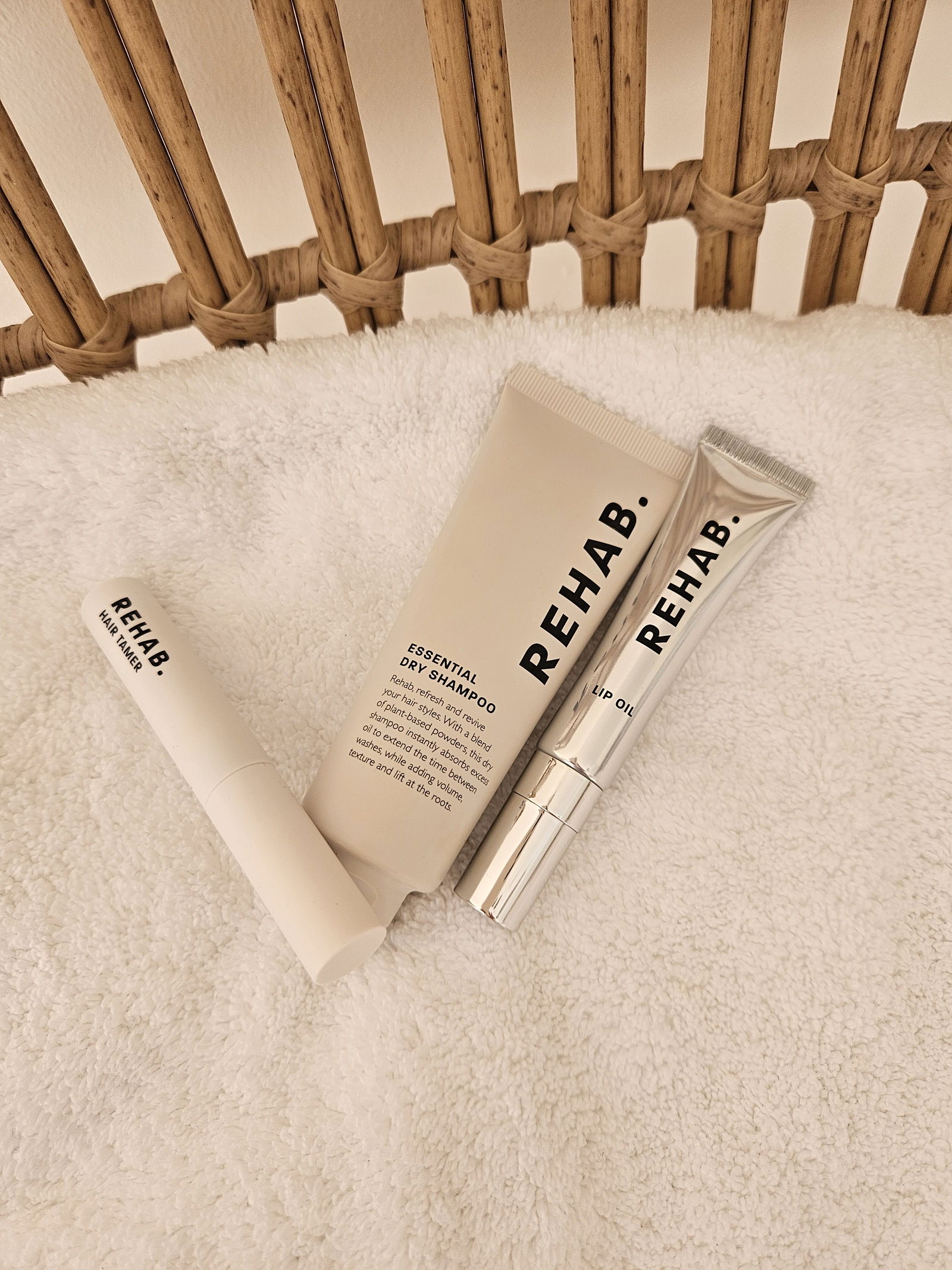 REHAB. Your Hair hair tamer, dry shampoo and lip oil