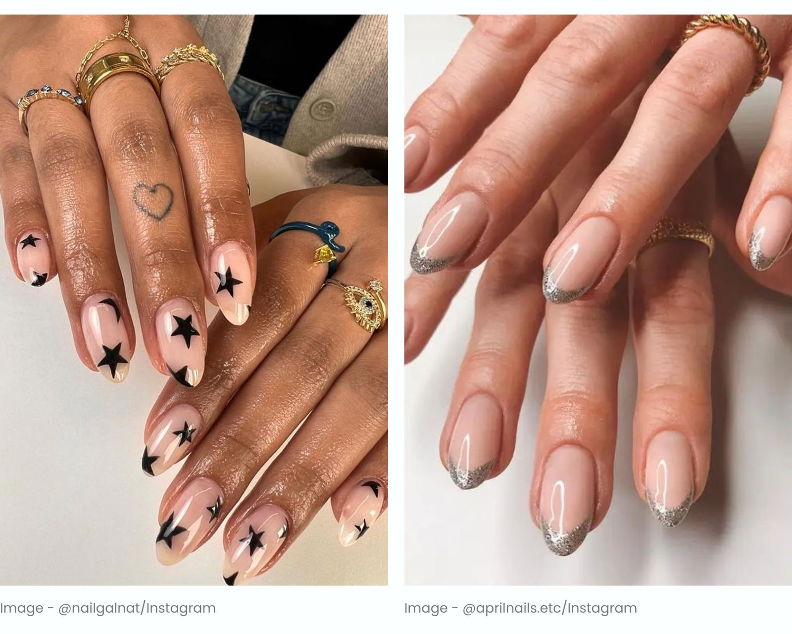 Almond nail shape examples