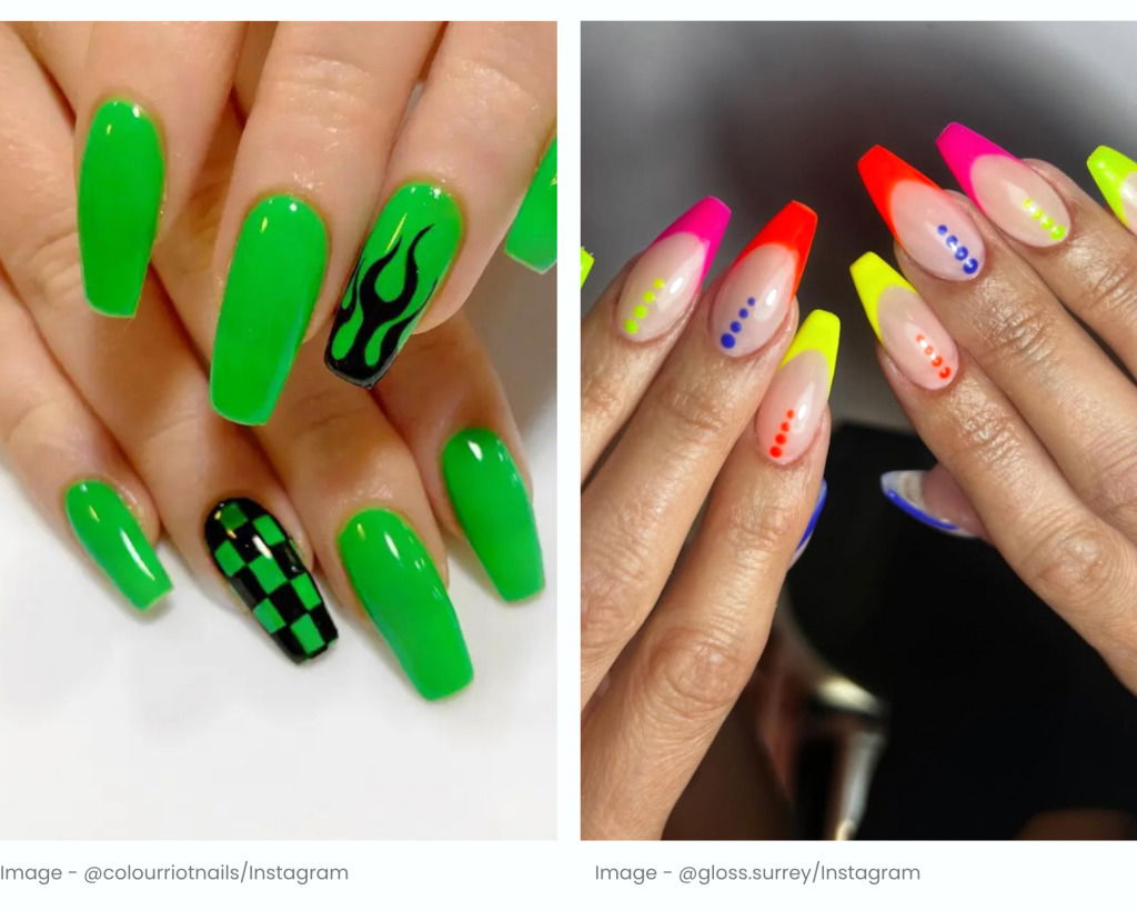 Coffin nail shape examples