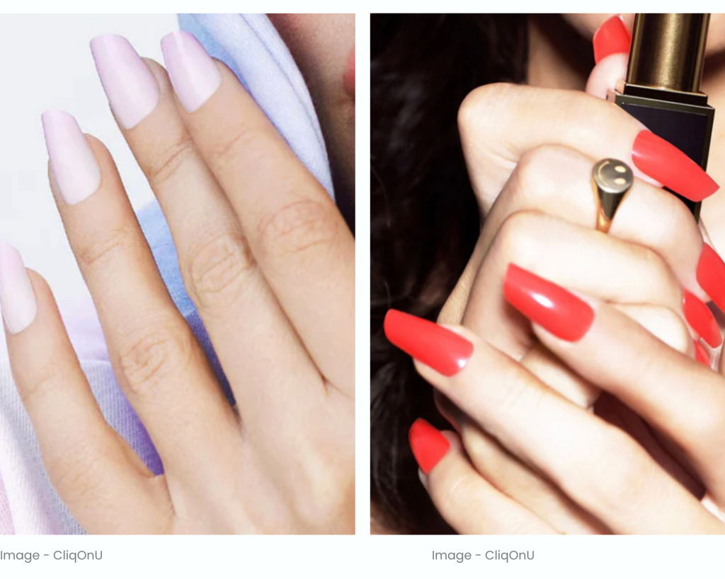 Lipstick nail shape examples