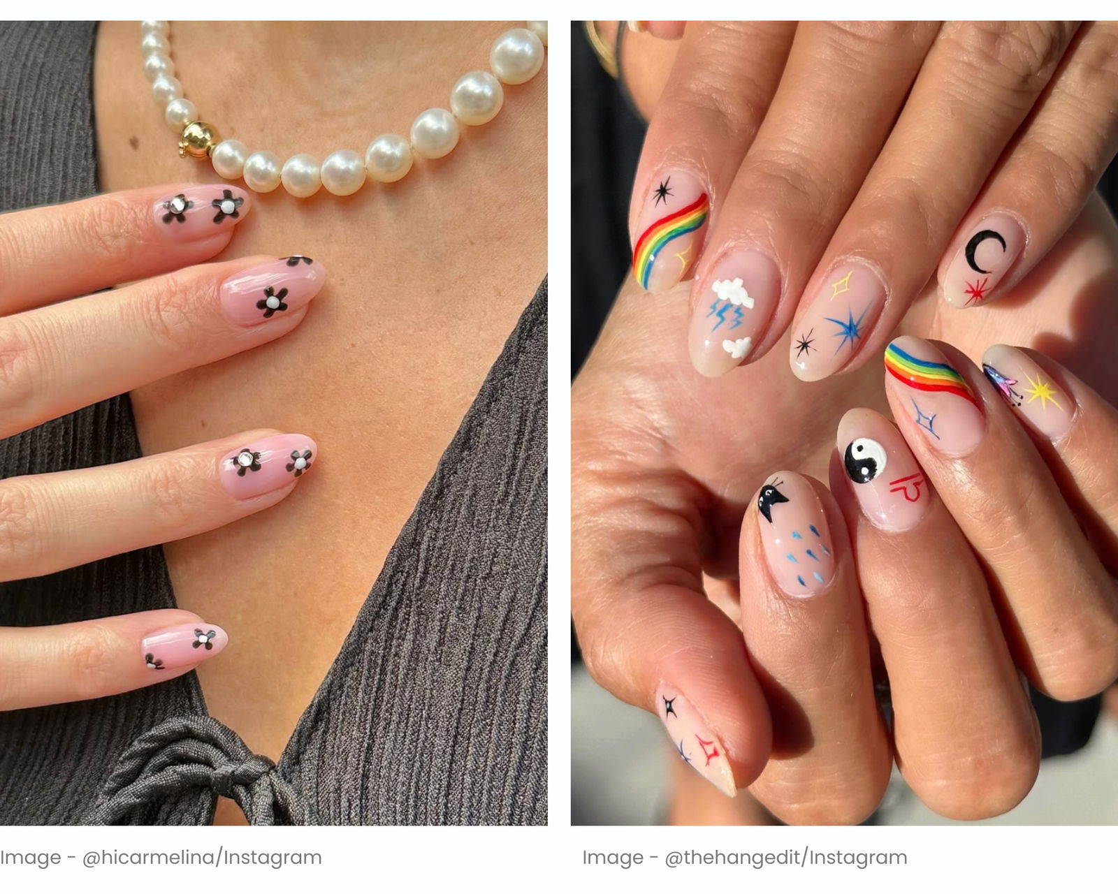 Oval nail shape examples